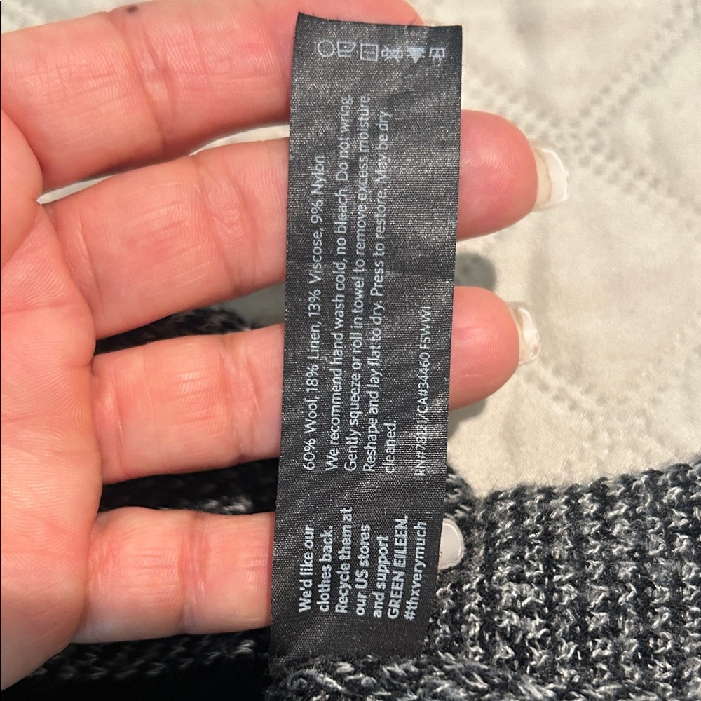 Eileen Fisher Black and Gray Open Cardigan - Picture 7 of 8